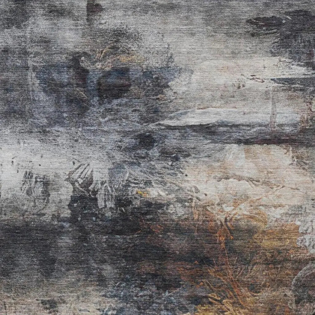 5' X 8' Charcoal And Gray Abstract Washable Indoor Outdoor Area Rug Homeroots Outdoor