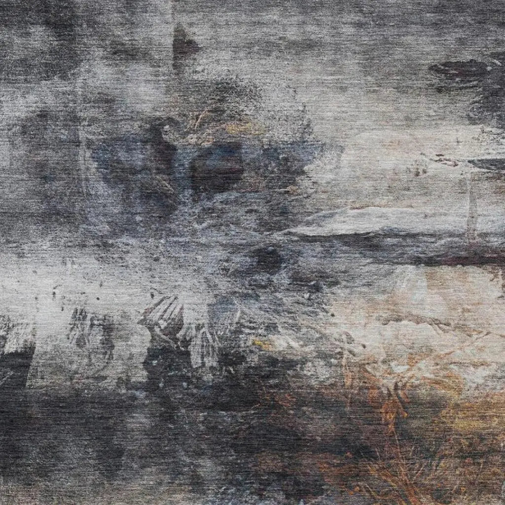 5' X 8' Charcoal And Gray Abstract Washable Indoor Outdoor Area Rug Homeroots Outdoor