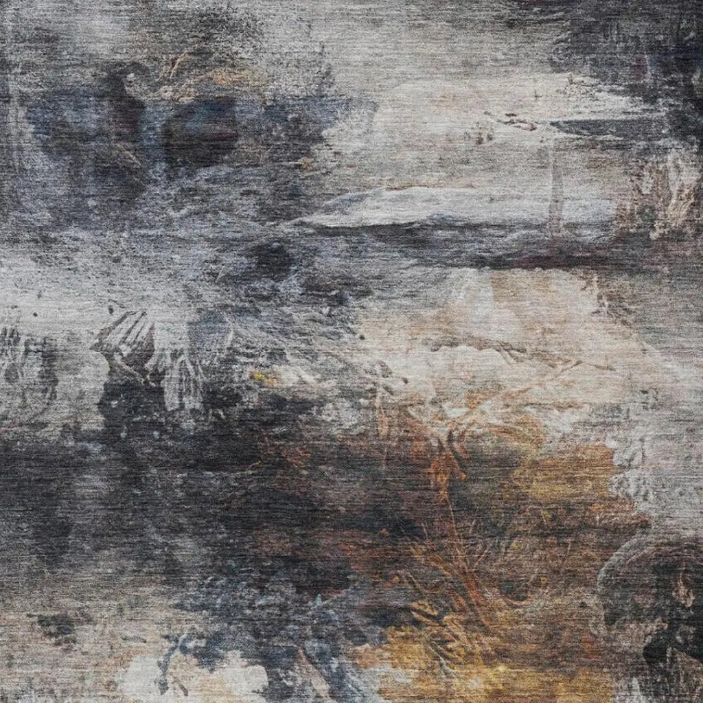 5' X 8' Charcoal And Gray Abstract Washable Indoor Outdoor Area Rug Homeroots Outdoor