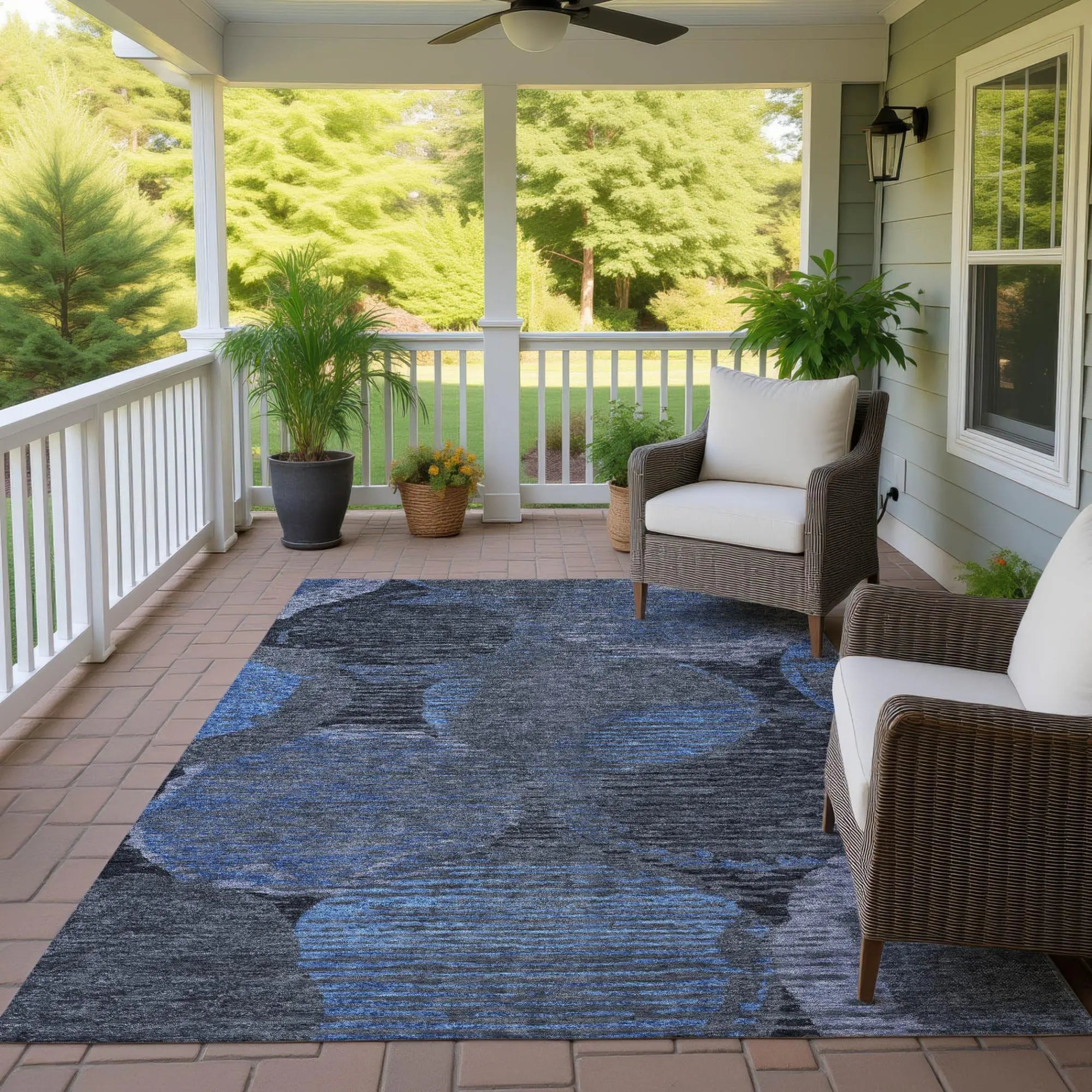 5' X 8' Charcoal And Gray Geometric Washable Indoor Outdoor Area Rug Homeroots Outdoor