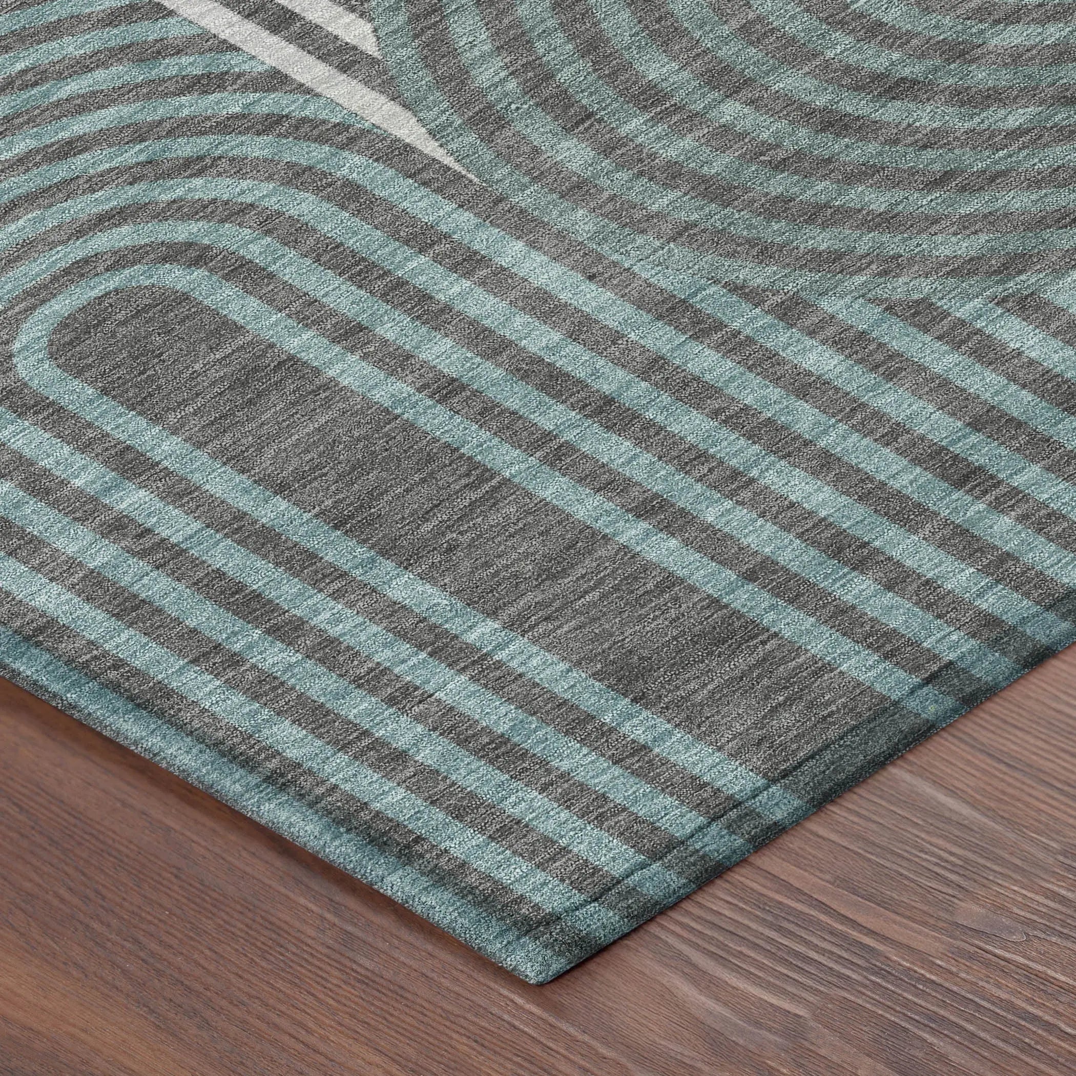 5' X 8' Charcoal And Gray Geometric Washable Indoor Outdoor Area Rug Homeroots Outdoor