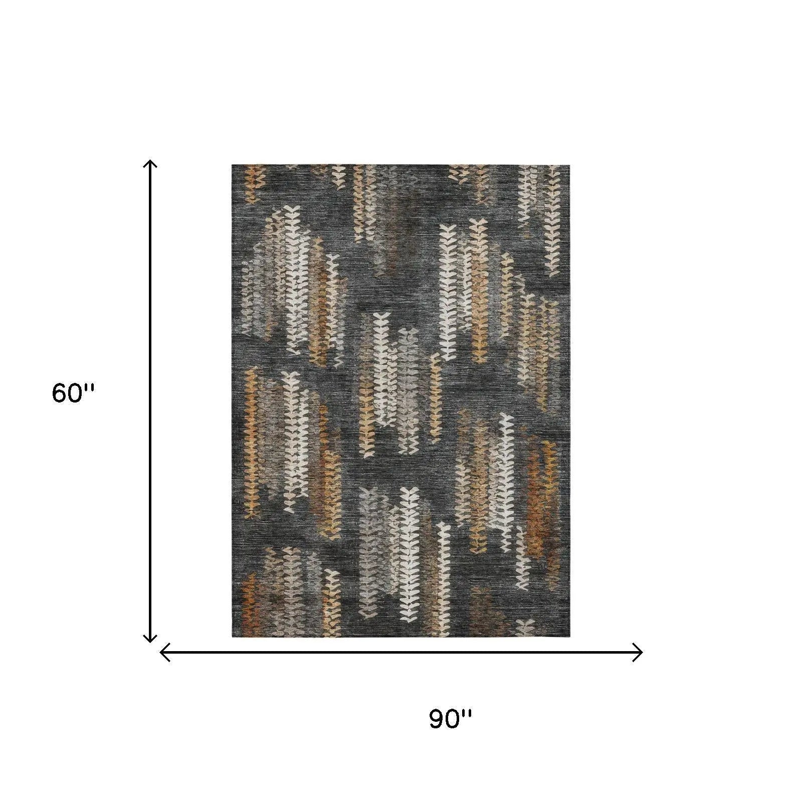 5' X 8' Charcoal And Gray Striped Washable Indoor Outdoor Area Rug Homeroots Outdoor