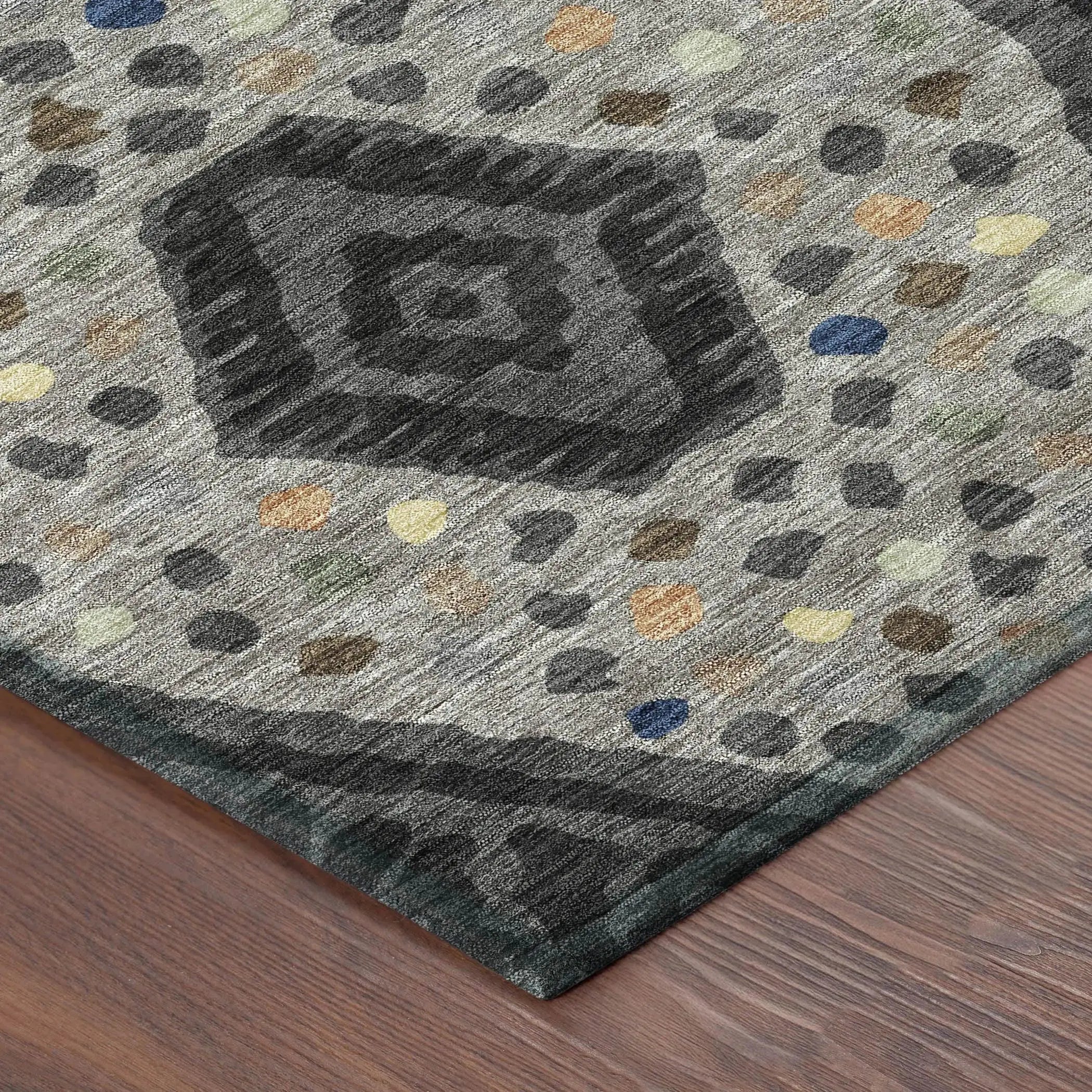 5' X 8' Charcoal And Gray Tribal Washable Indoor Outdoor Area Rug Homeroots Outdoor