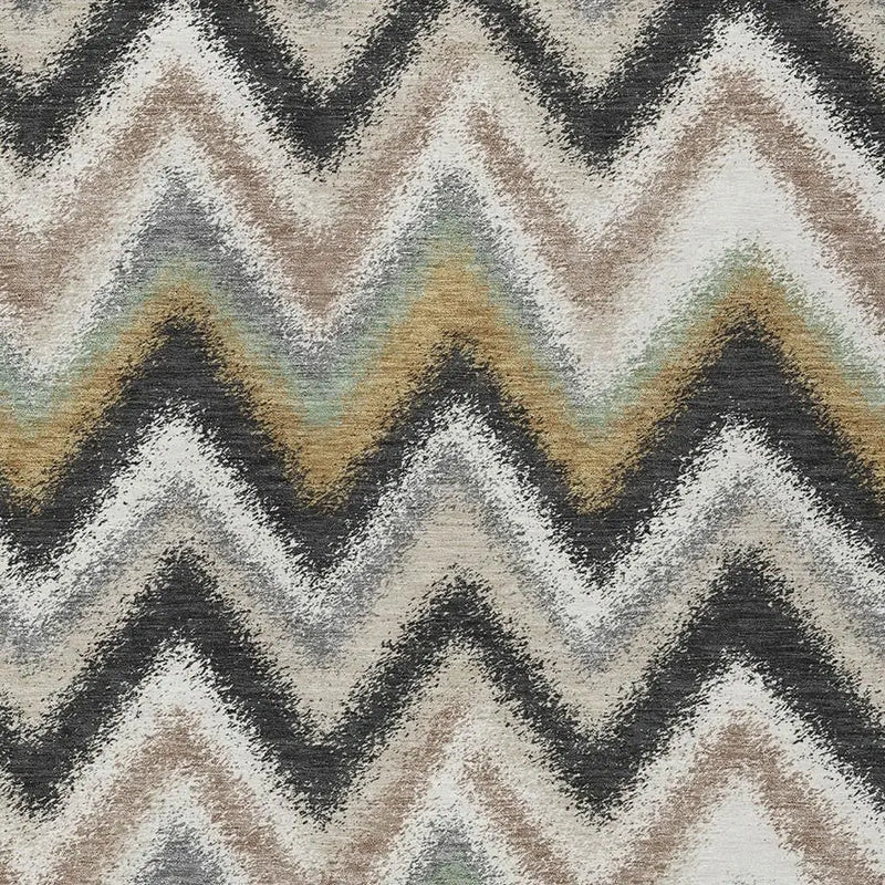 5' X 8' Charcoal And Ivory Geometric Washable Indoor Outdoor Area Rug Homeroots Outdoor