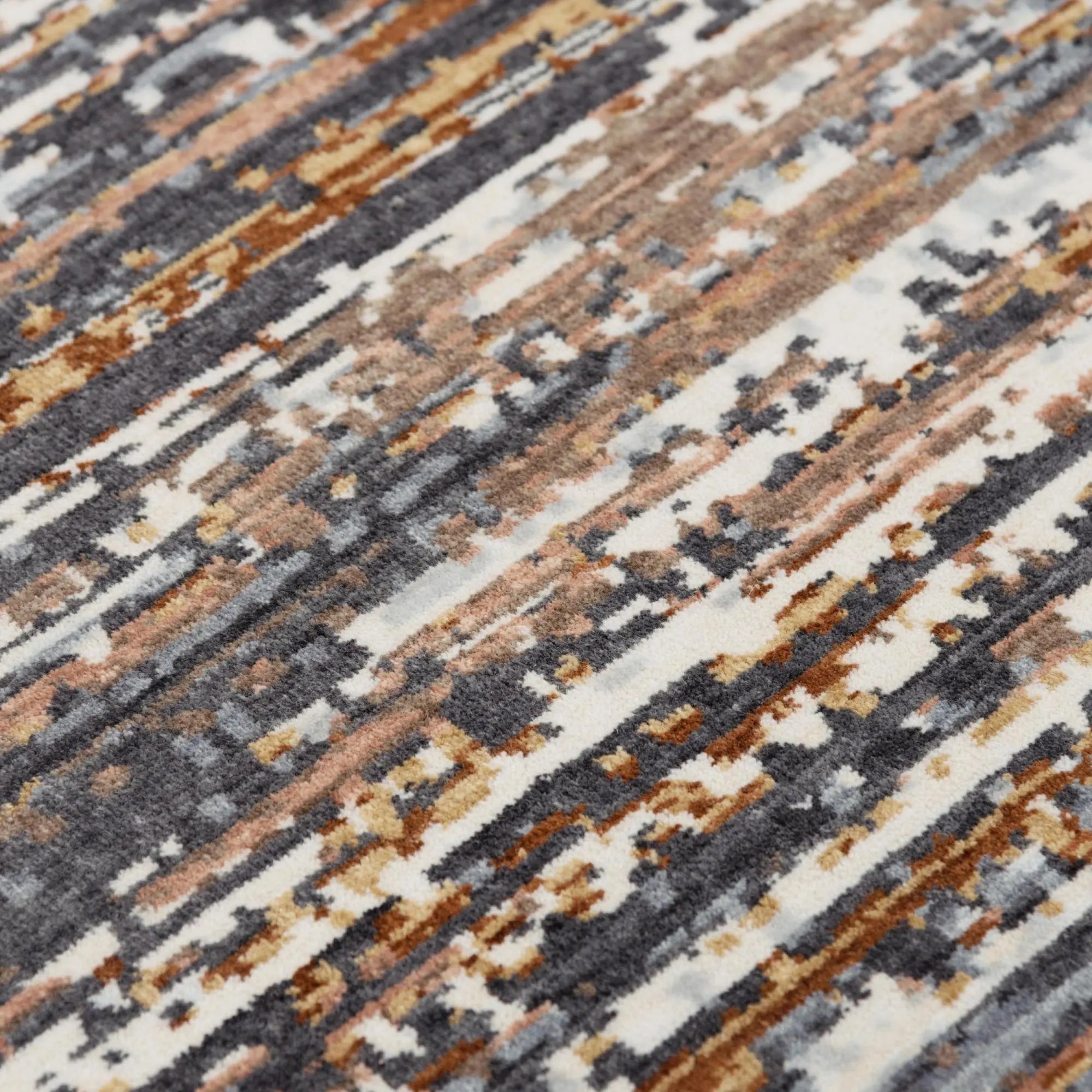 5' X 8' Charcoal Brown Rust Beige And Ivory Abstract Hand Carved Handmade Area Rug Homeroots Home Decor