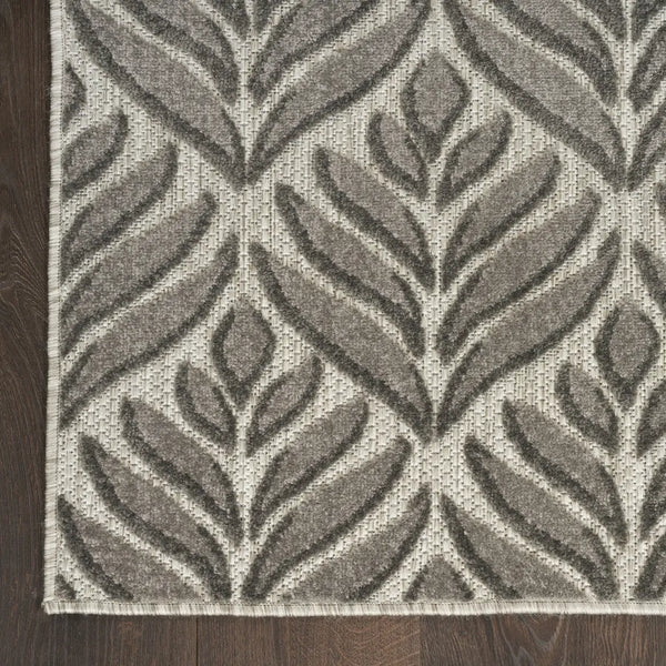 5' X 8' Charcoal Floral Stain Resistant Non Skid Area Rug Homeroots Outdoor