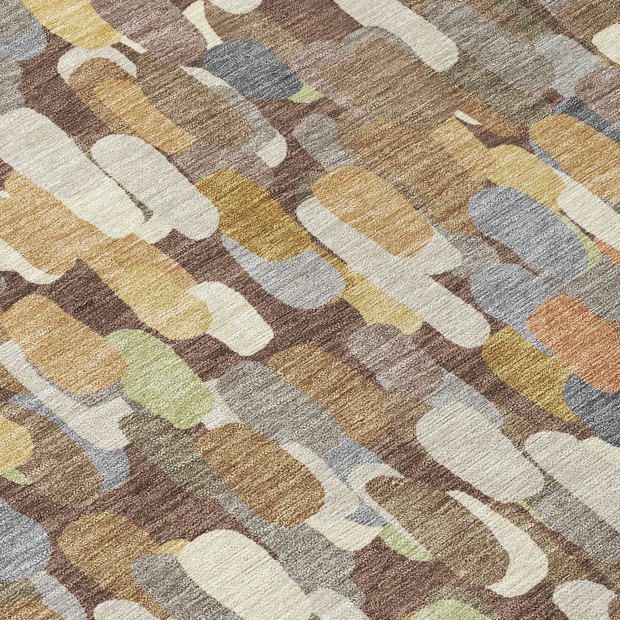 5' X 8' Chocolate And Beige Abstract Washable Indoor Outdoor Area Rug Homeroots Outdoor