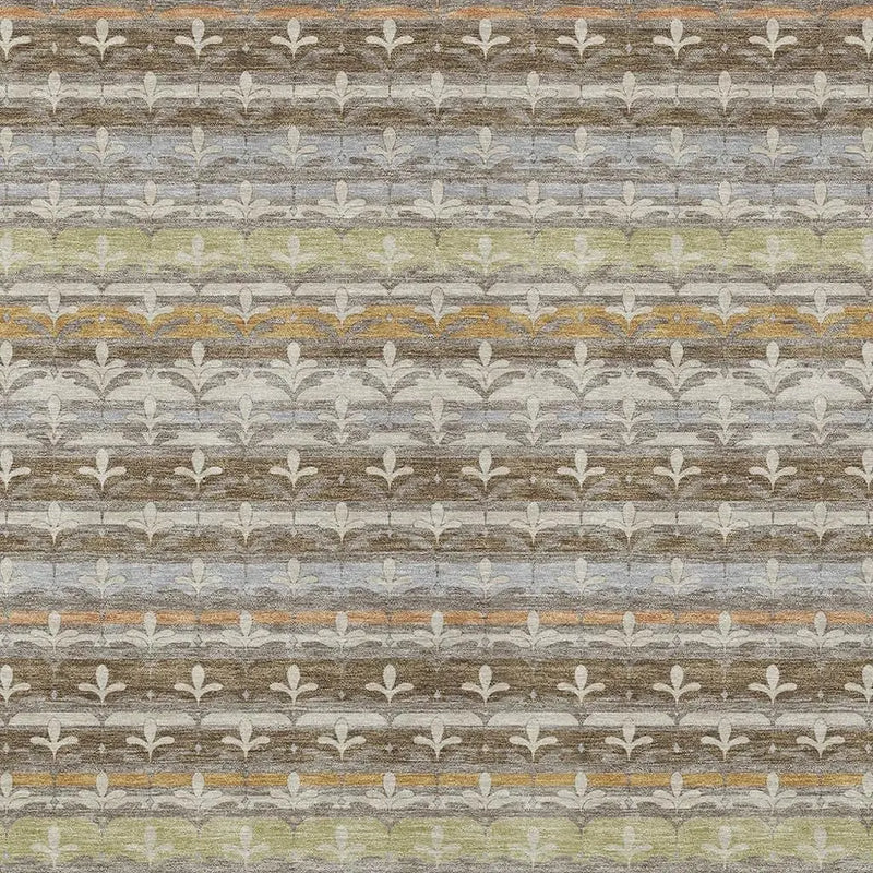 5' X 8' Chocolate And Beige Damask Washable Indoor Outdoor Area Rug Homeroots Outdoor