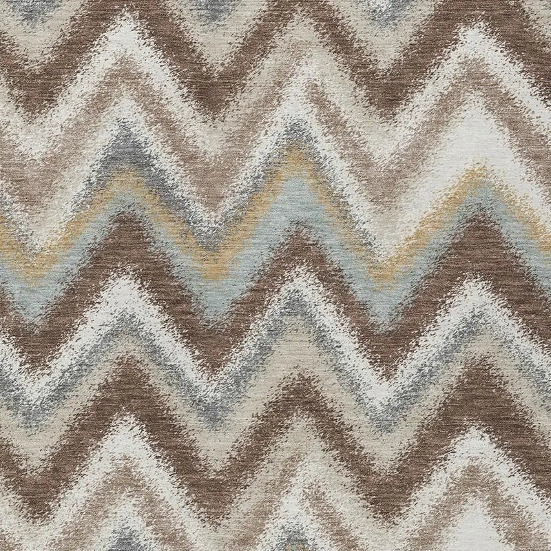 5' X 8' Chocolate And Beige Geometric Washable Indoor Outdoor Area Rug Homeroots Outdoor
