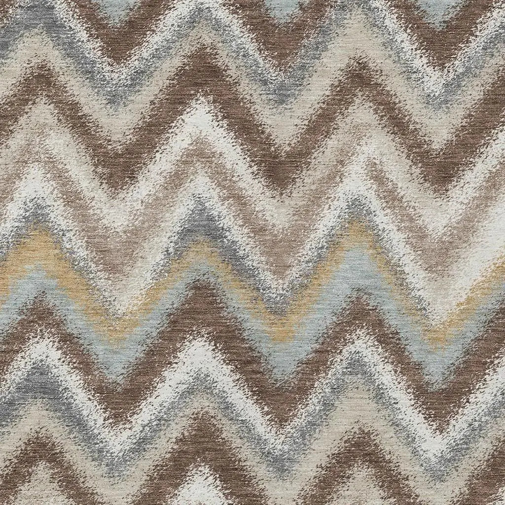 5' X 8' Chocolate And Beige Geometric Washable Indoor Outdoor Area Rug Homeroots Outdoor