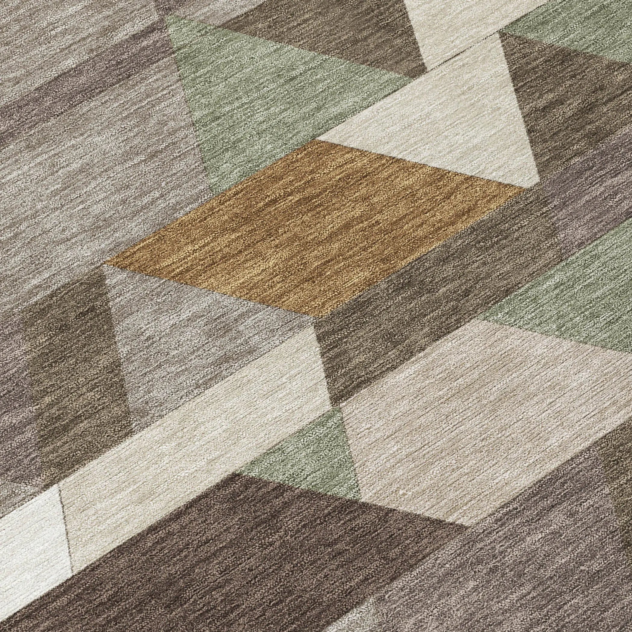 5' X 8' Chocolate And Beige Geometric Washable Indoor Outdoor Area Rug Homeroots Outdoor