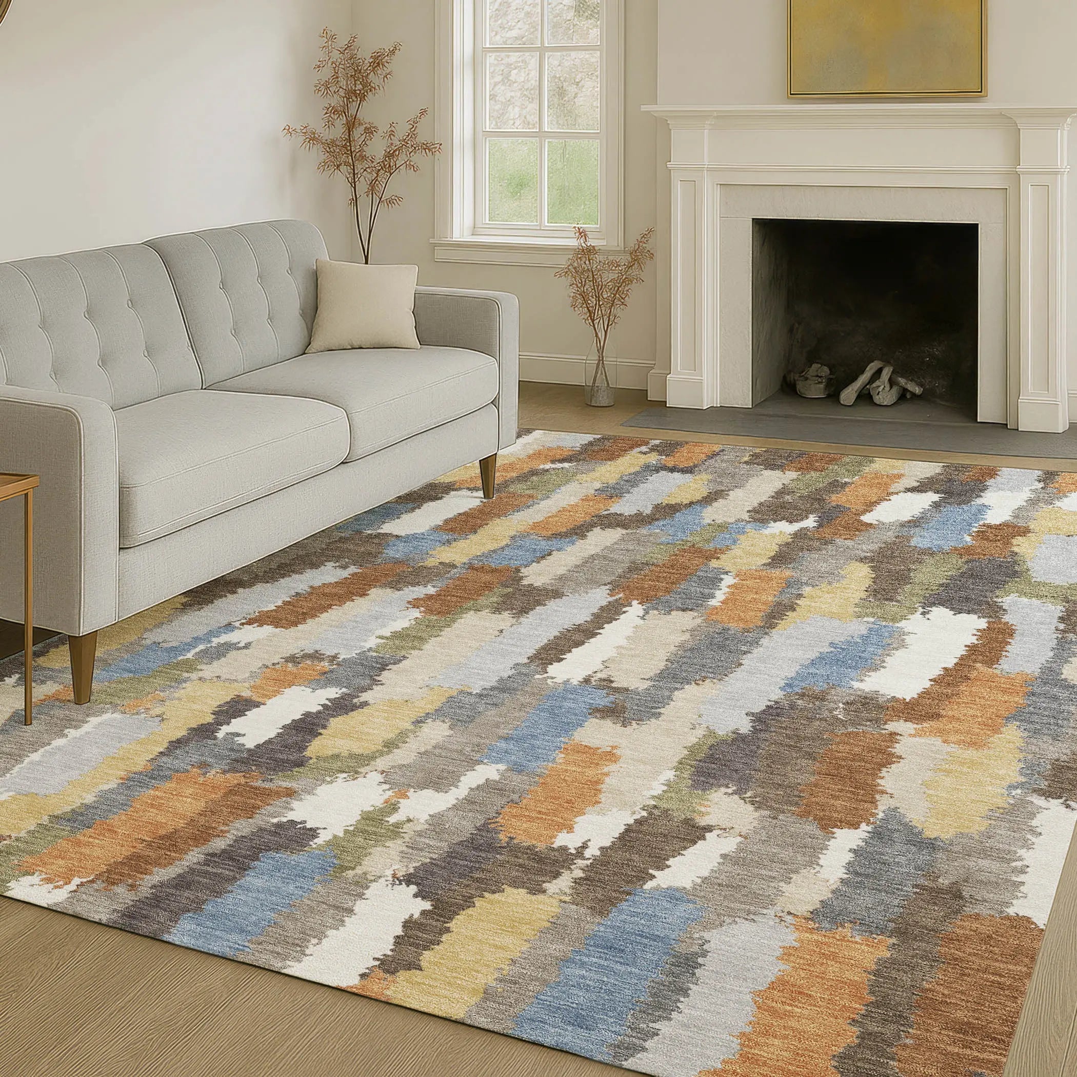 5' X 8' Chocolate And Beige Striped Washable Indoor Outdoor Area Rug Homeroots Outdoor