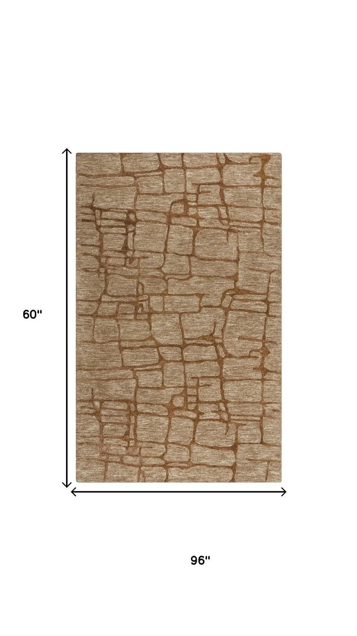 5' X 8' Chocolate And Beige Wool Geometric Hand Tufted Area Rug Homeroots Home Decor