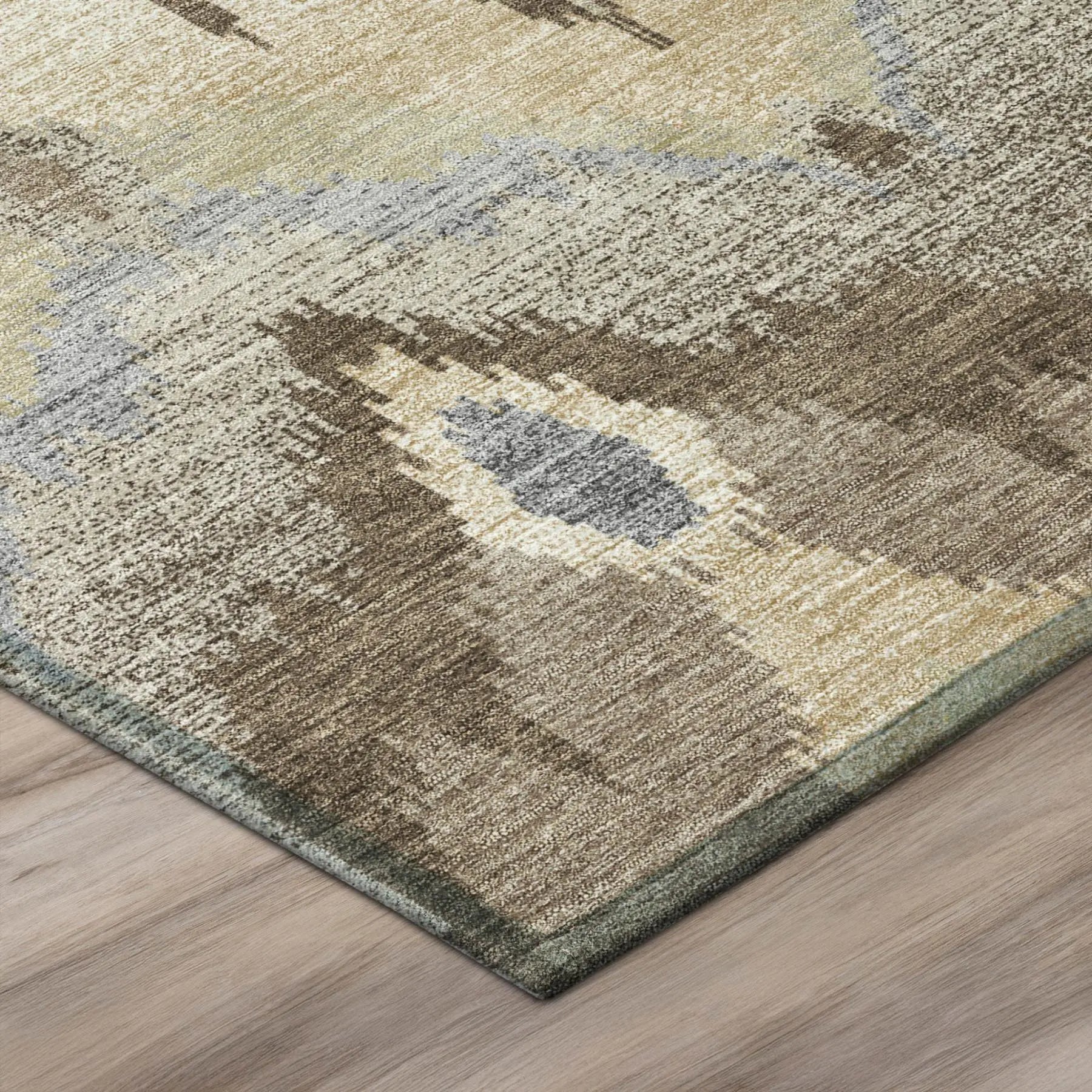 5' X 8' Chocolate And Brown Abstract Washable Indoor Outdoor Area Rug Homeroots Outdoor