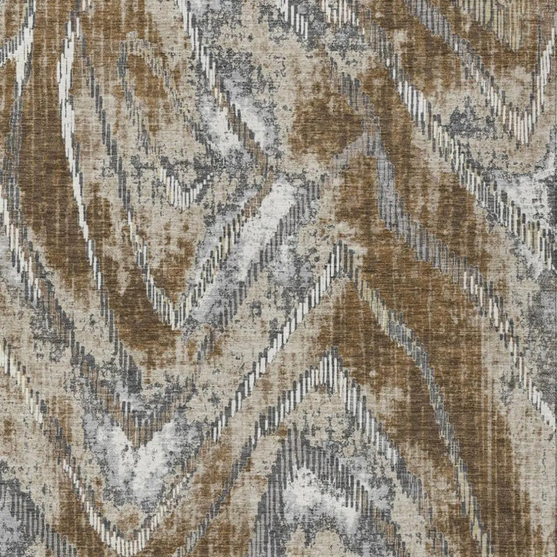 5' X 8' Chocolate And Brown Abstract Washable Indoor Outdoor Area Rug Homeroots Outdoor