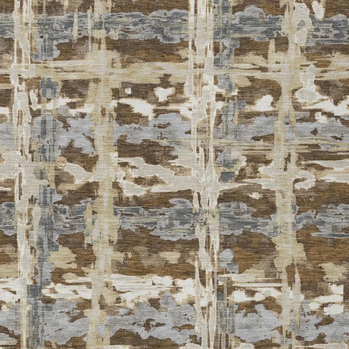 5' X 8' Chocolate And Brown Abstract Washable Indoor Outdoor Area Rug Homeroots Outdoor