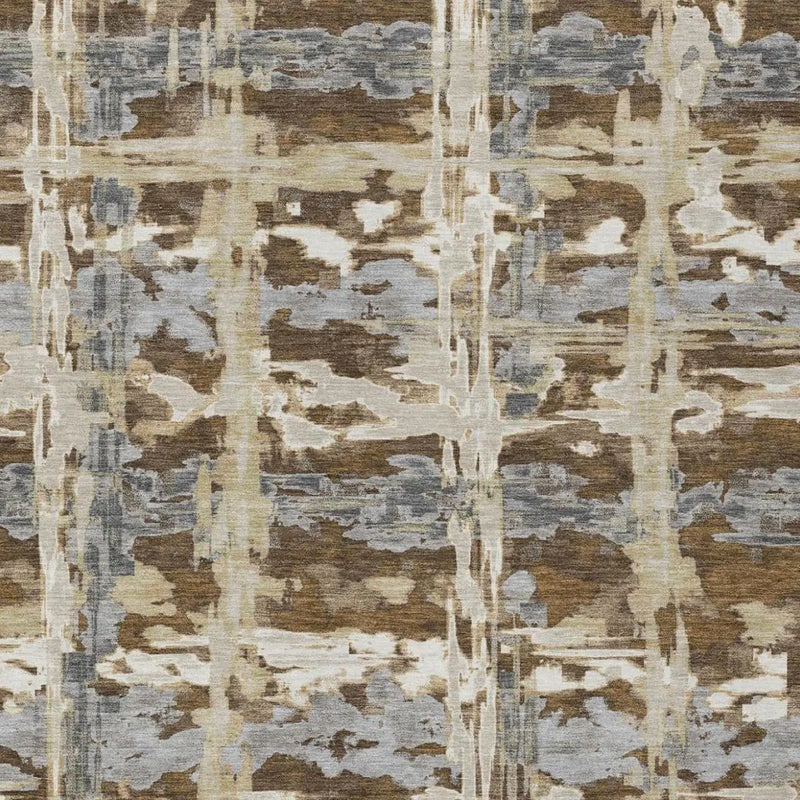 5' X 8' Chocolate And Brown Abstract Washable Indoor Outdoor Area Rug Homeroots Outdoor
