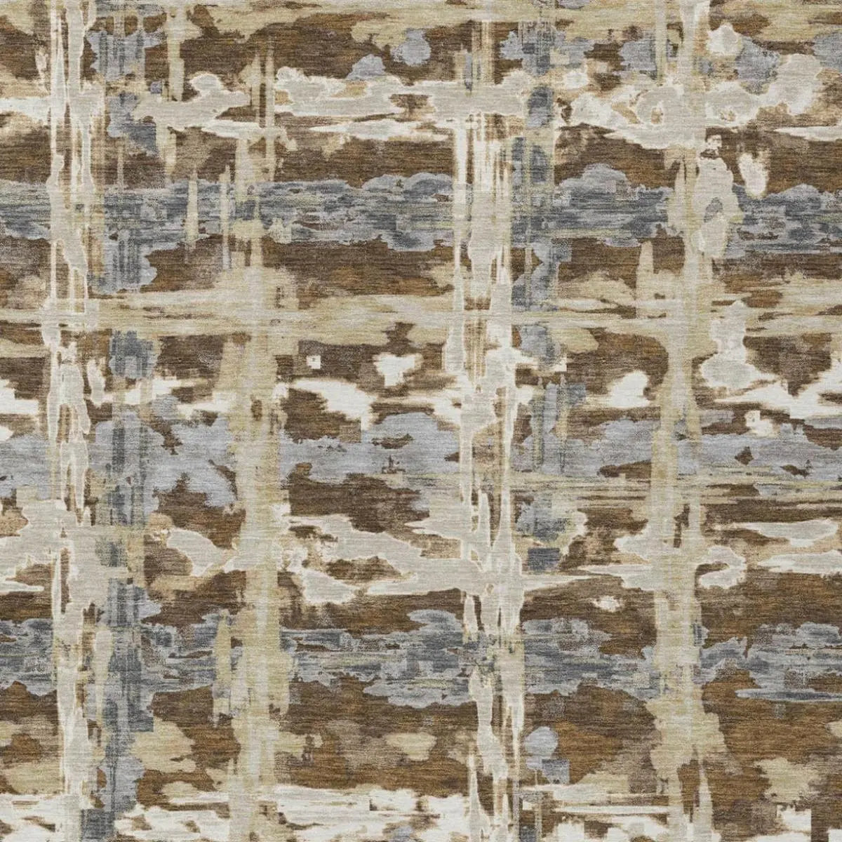 5' X 8' Chocolate And Brown Abstract Washable Indoor Outdoor Area Rug Homeroots Outdoor