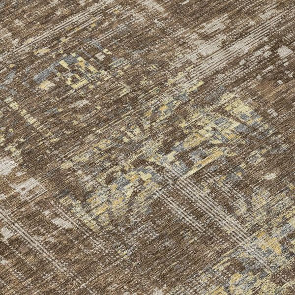 5' X 8' Chocolate And Brown Abstract Washable Indoor Outdoor Area Rug Homeroots Outdoor