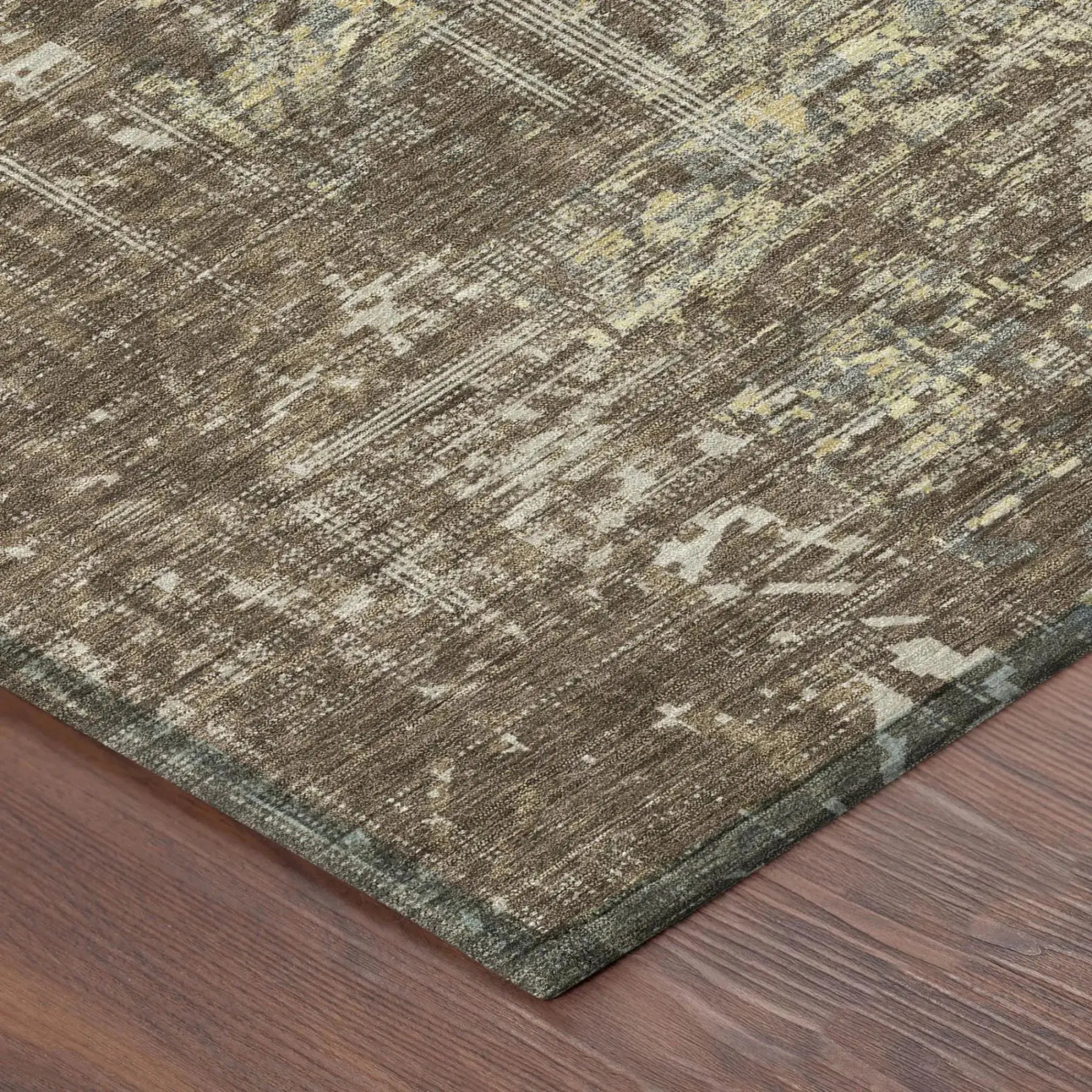 5' X 8' Chocolate And Brown Abstract Washable Indoor Outdoor Area Rug Homeroots Outdoor