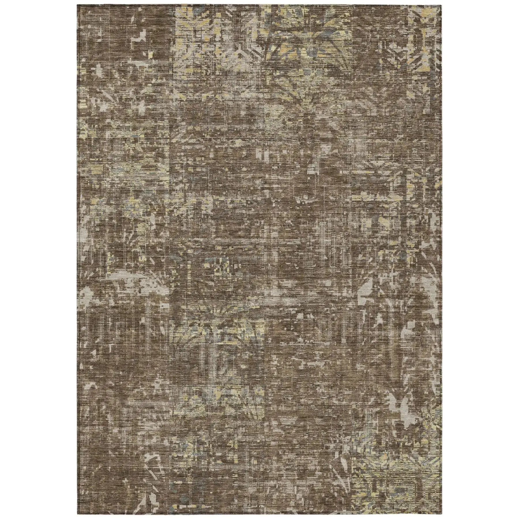 5' X 8' Chocolate And Brown Abstract Washable Indoor Outdoor Area Rug Homeroots Outdoor