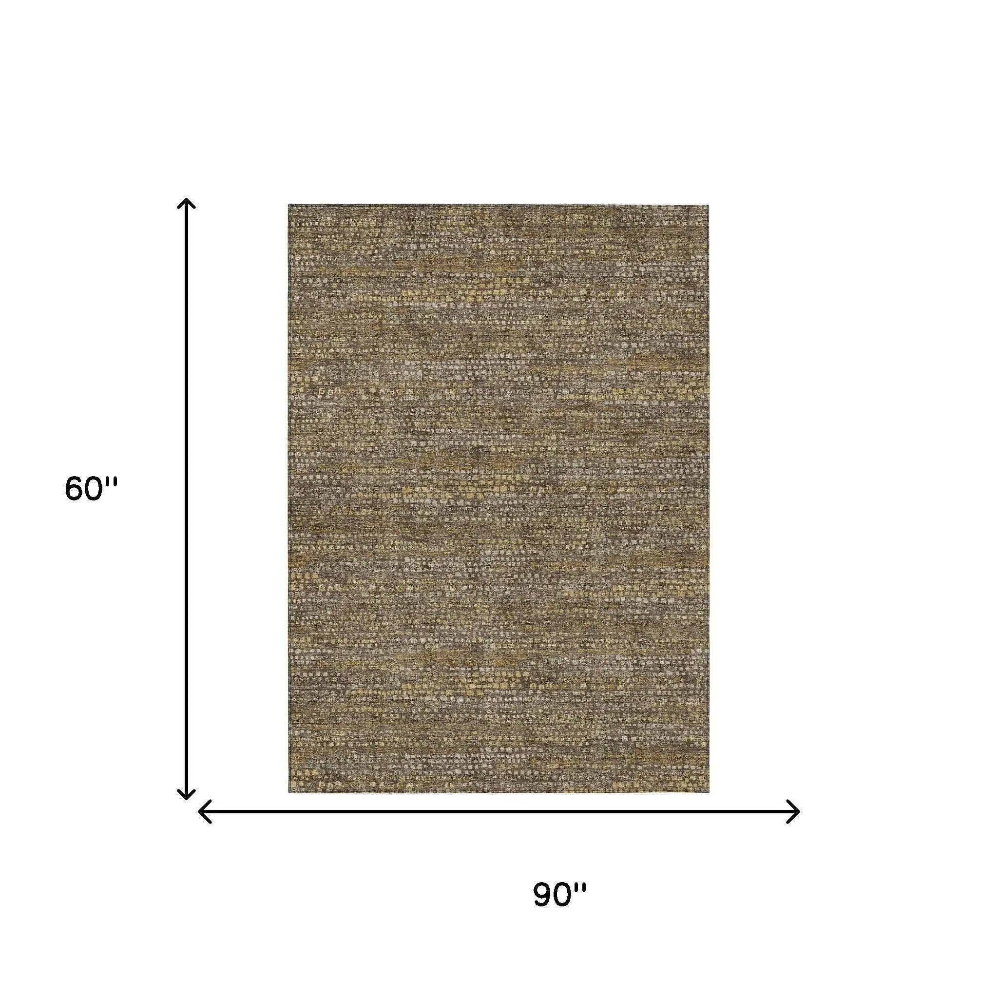 5' X 8' Chocolate And Brown Abstract Washable Indoor Outdoor Area Rug Homeroots Outdoor