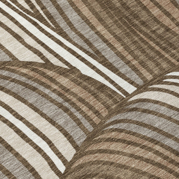 5' X 8' Chocolate And Brown Abstract Washable Indoor Outdoor Area Rug Homeroots Outdoor