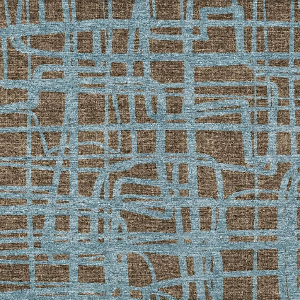 5' X 8' Chocolate And Brown Abstract Washable Indoor Outdoor Area Rug Homeroots Outdoor