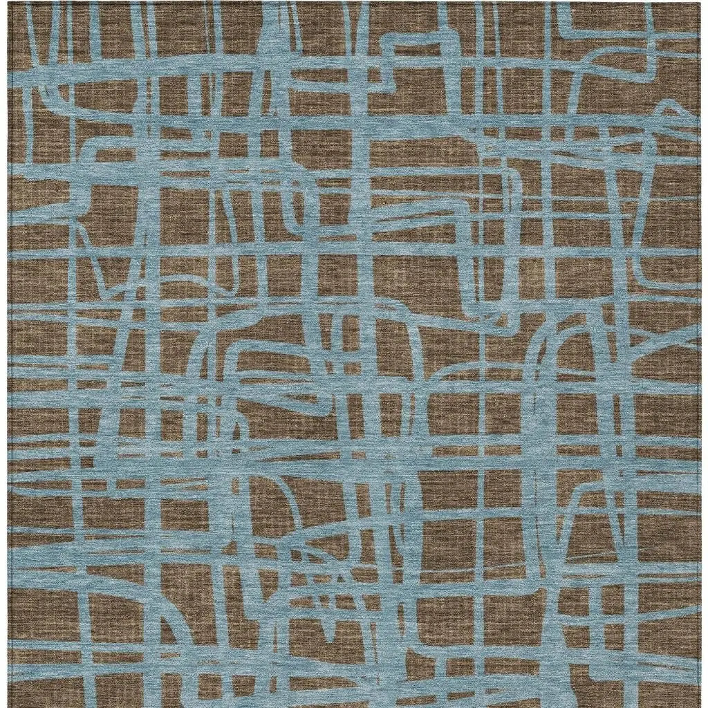 5' X 8' Chocolate And Brown Abstract Washable Indoor Outdoor Area Rug Homeroots Outdoor
