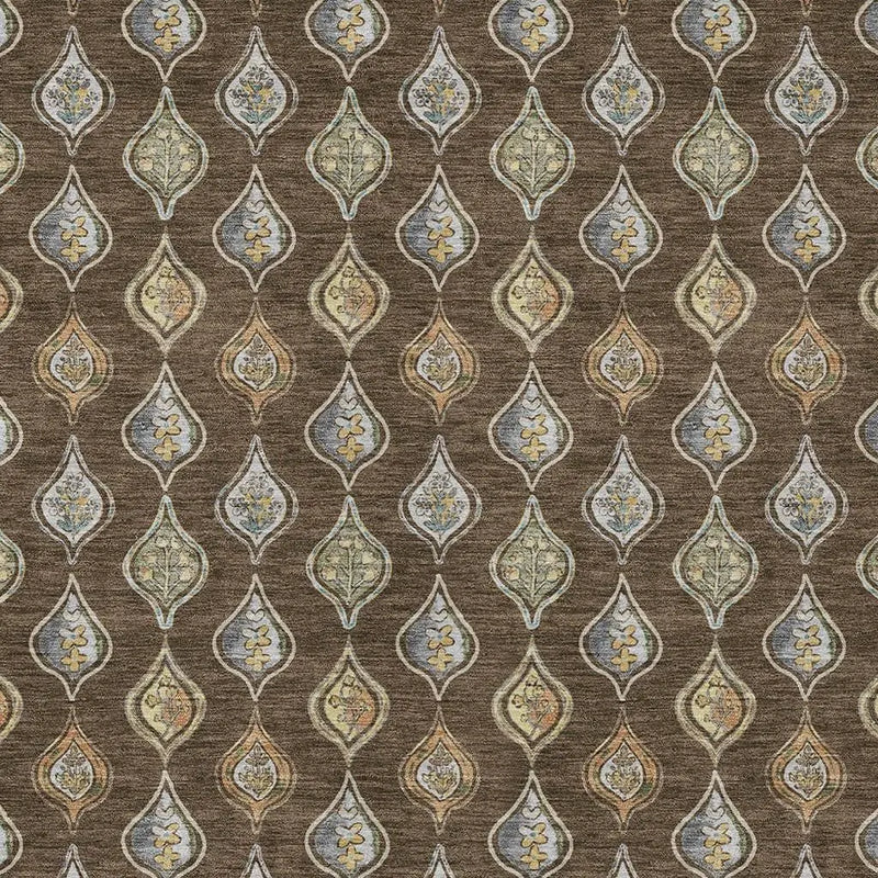 5' X 8' Chocolate And Brown Floral Washable Indoor Outdoor Area Rug Homeroots Outdoor