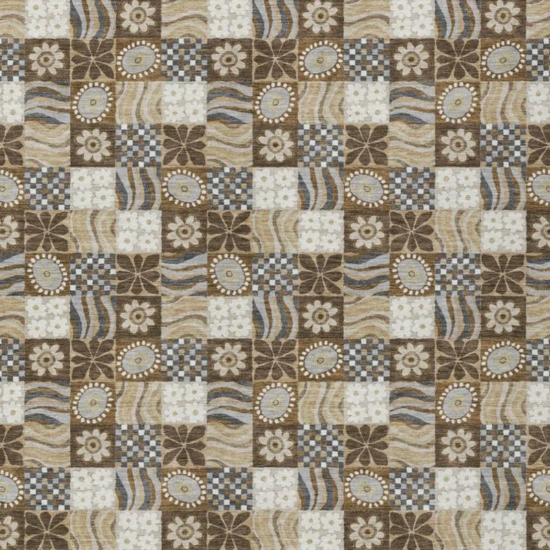 5' X 8' Chocolate And Brown Floral Washable Indoor Outdoor Area Rug Homeroots Outdoor