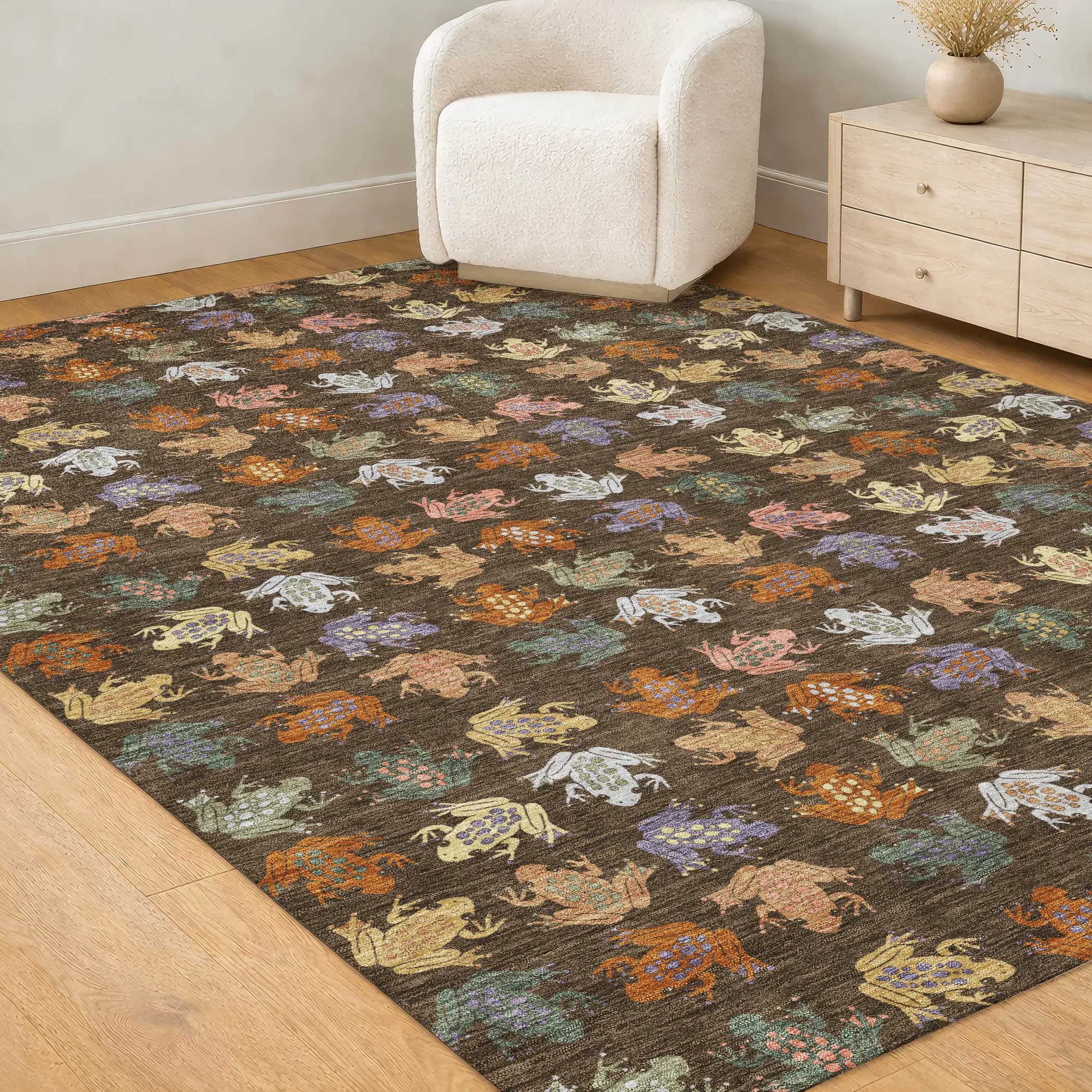 5' X 8' Chocolate And Brown Geometric Washable Indoor Outdoor Area Rug Homeroots Outdoor