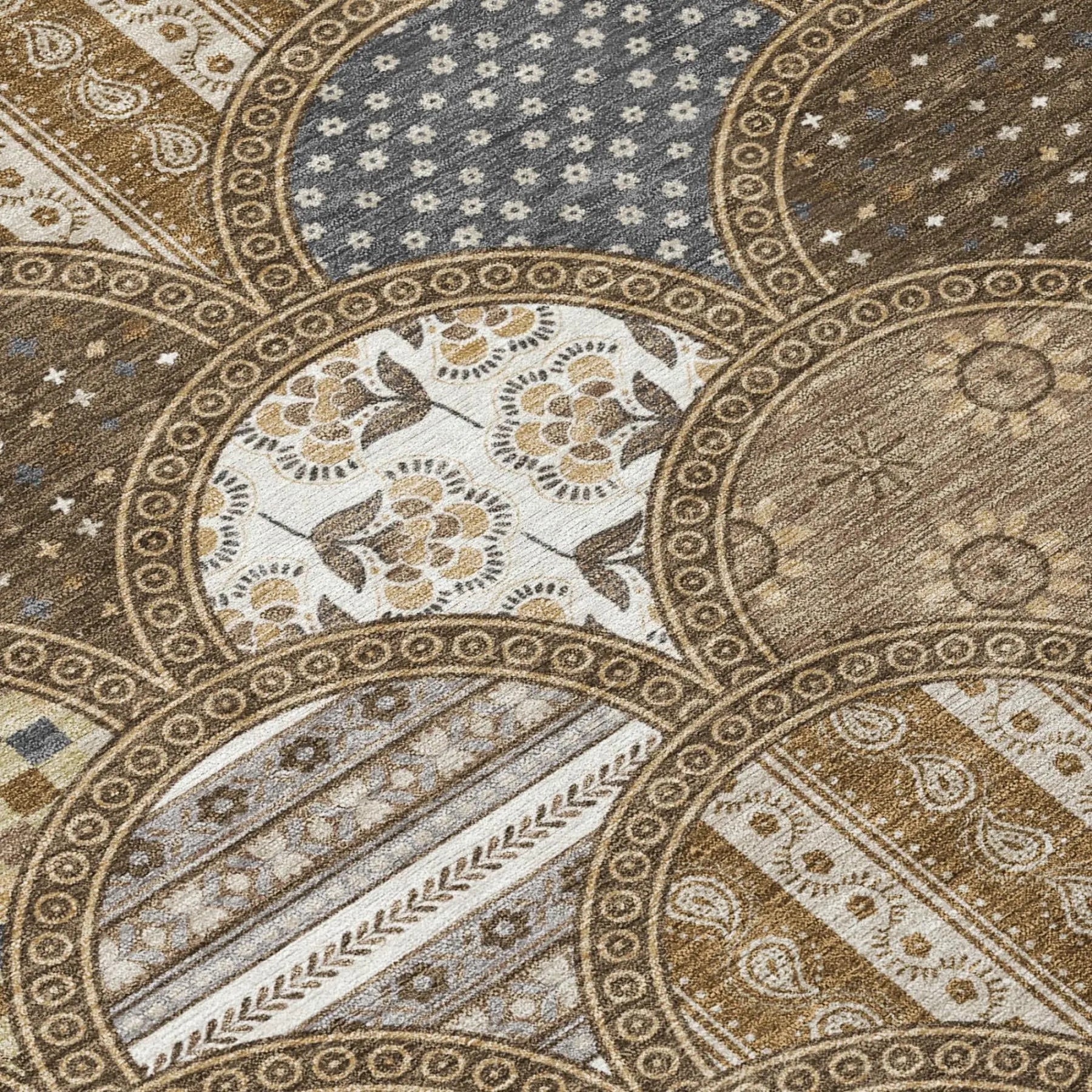 5' X 8' Chocolate And Brown Geometric Washable Indoor Outdoor Area Rug Homeroots Outdoor