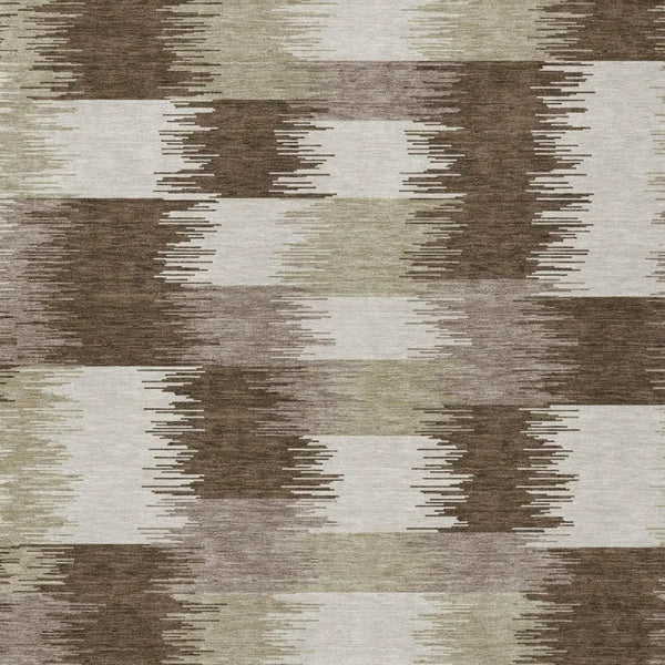 5' X 8' Chocolate And Brown Geometric Washable Indoor Outdoor Area Rug Homeroots Outdoor