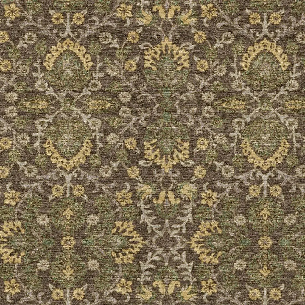 5' X 8' Chocolate And Brown Geometric Washable Indoor Outdoor Area Rug Homeroots Outdoor