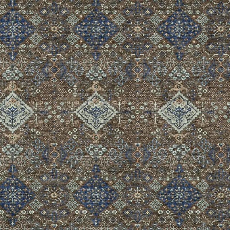 5' X 8' Chocolate And Brown Geometric Washable Indoor Outdoor Area Rug Homeroots Outdoor