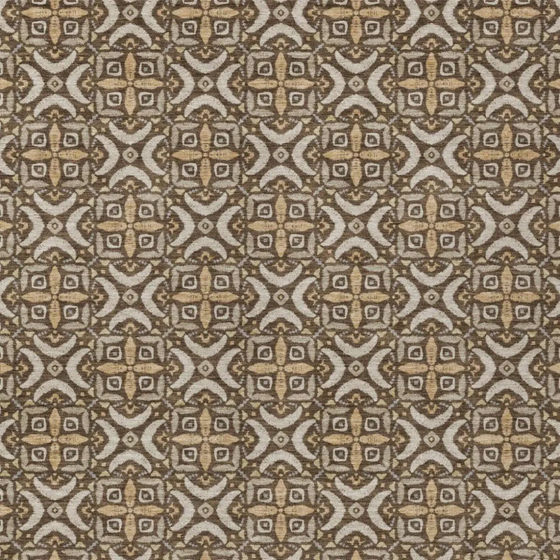 5' X 8' Chocolate And Brown Geometric Washable Indoor Outdoor Area Rug Homeroots Outdoor