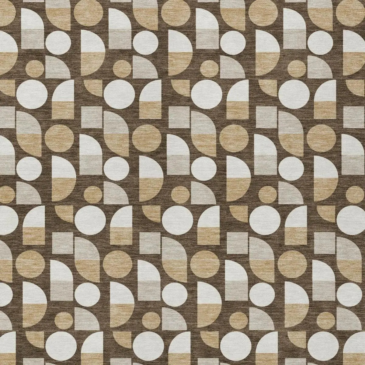 5' X 8' Chocolate And Brown Geometric Washable Indoor Outdoor Area Rug Homeroots Outdoor