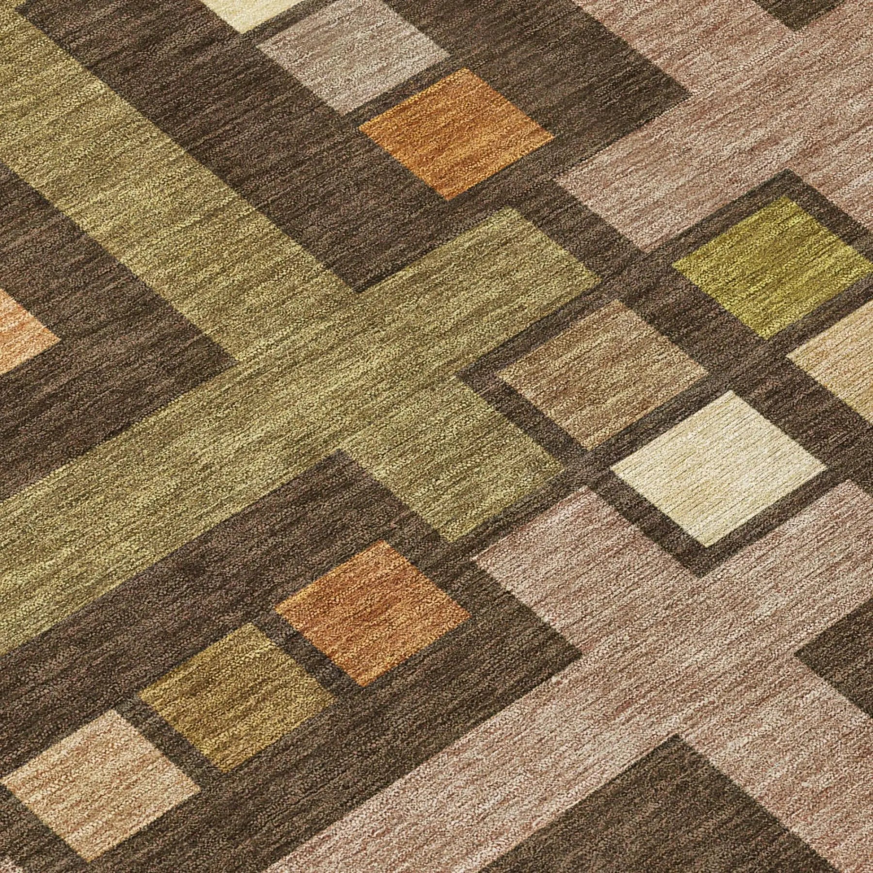 5' X 8' Chocolate And Brown Geometric Washable Indoor Outdoor Area Rug Homeroots Outdoor