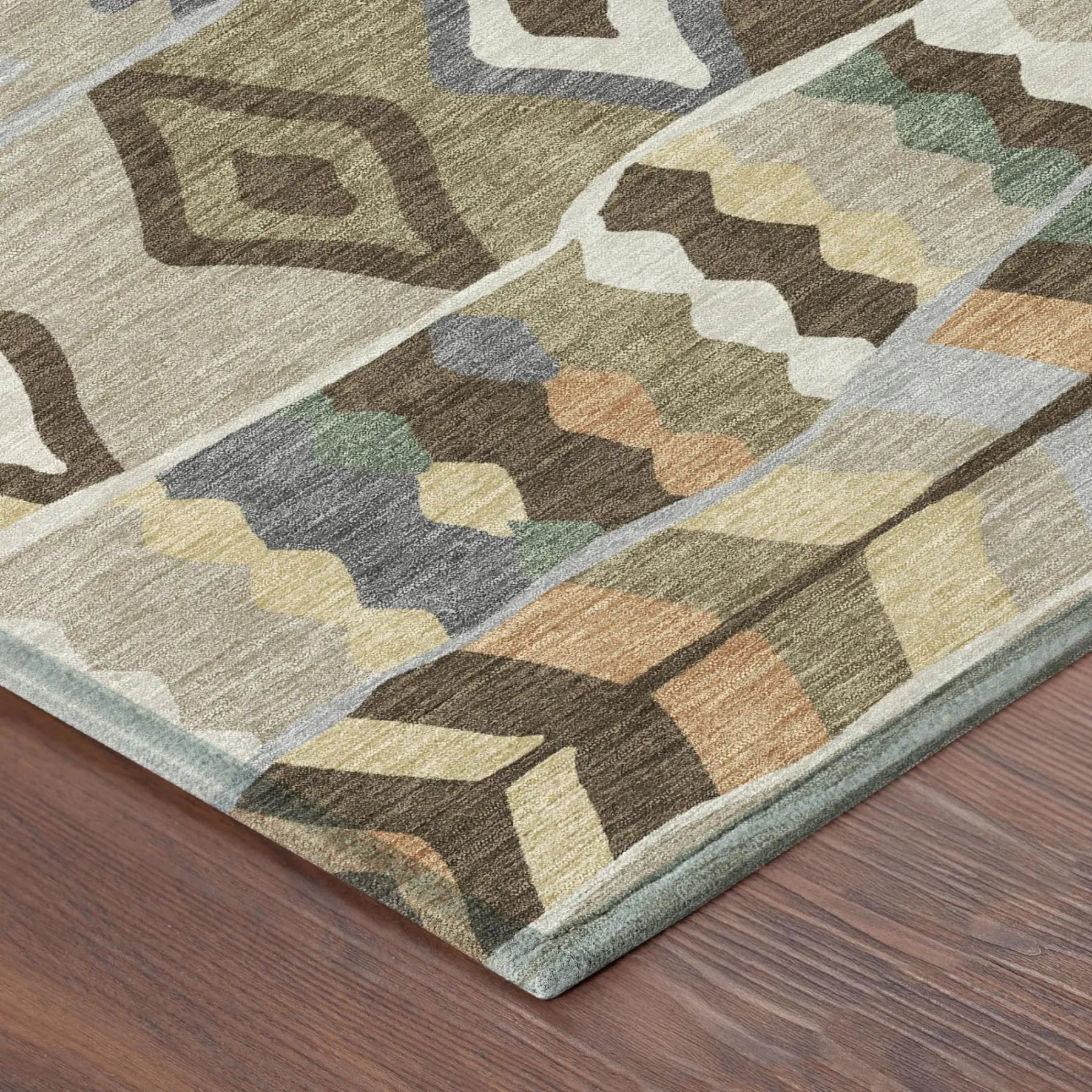 5' X 8' Chocolate And Brown Geometric Washable Indoor Outdoor Area Rug Homeroots Outdoor
