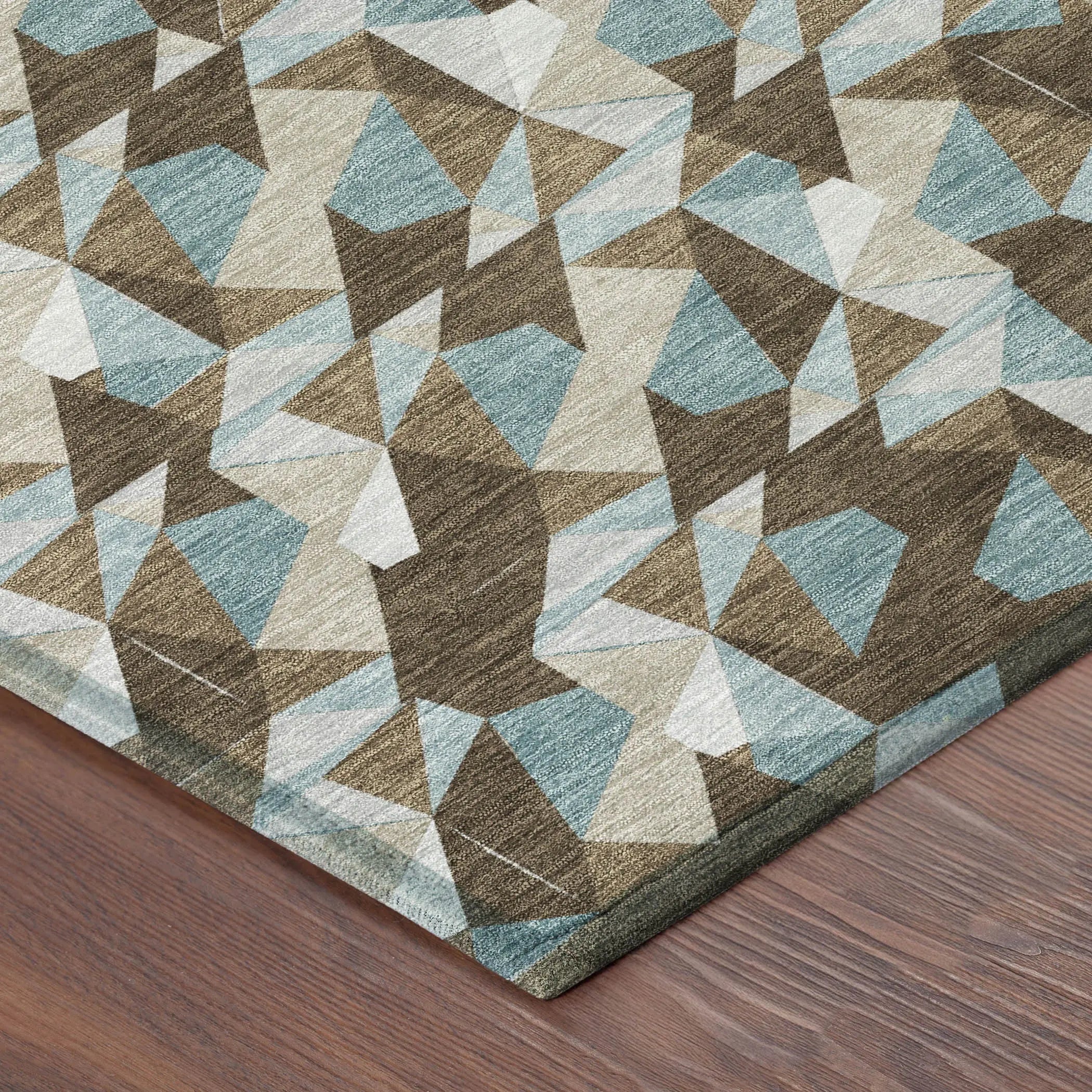 5' X 8' Chocolate And Brown Geometric Washable Indoor Outdoor Area Rug Homeroots Outdoor