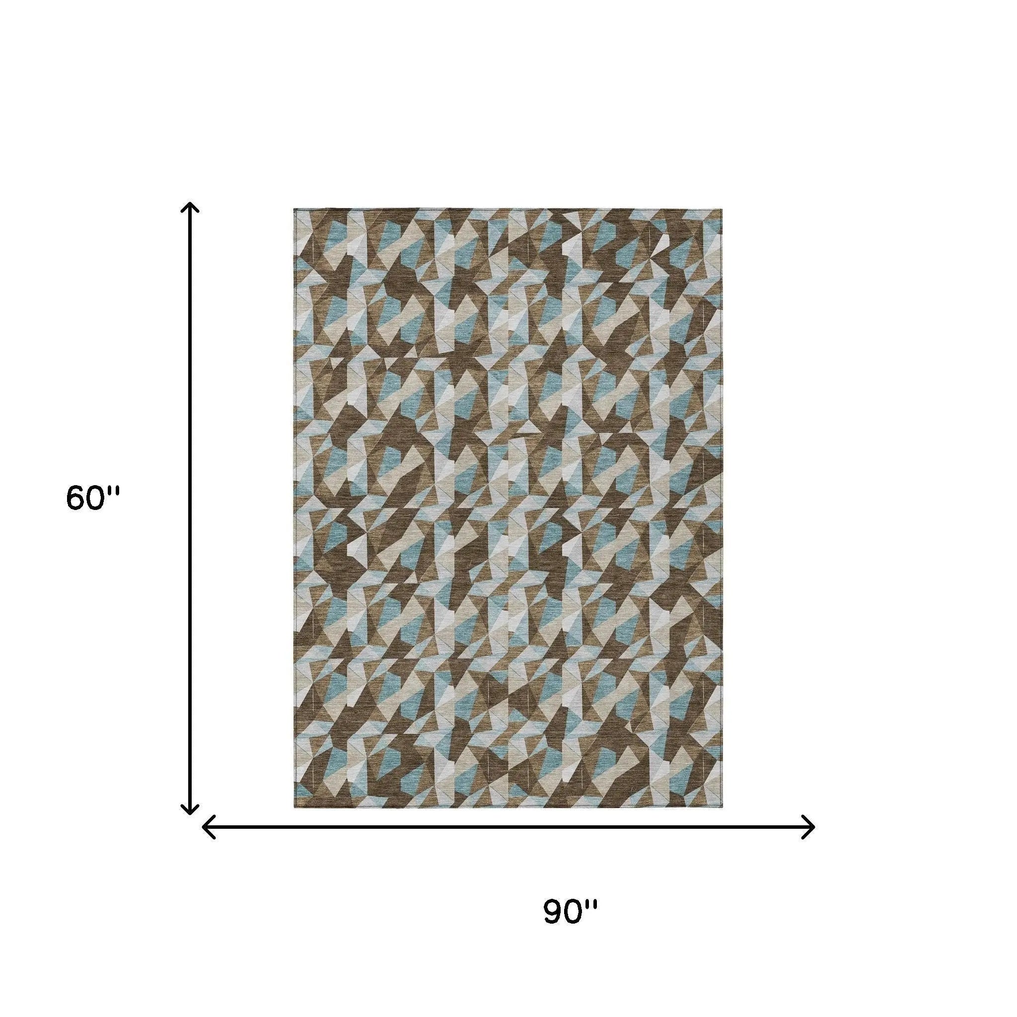 5' X 8' Chocolate And Brown Geometric Washable Indoor Outdoor Area Rug Homeroots Outdoor