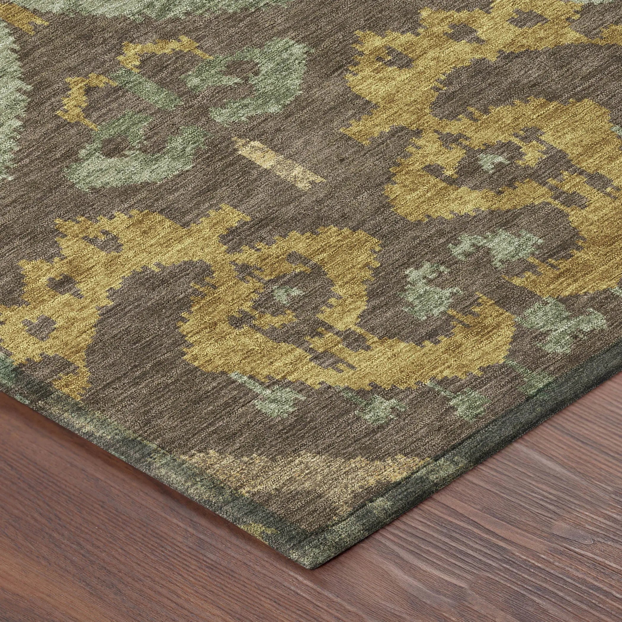 5' X 8' Chocolate And Brown Ikat Washable Indoor Outdoor Area Rug Homeroots Outdoor