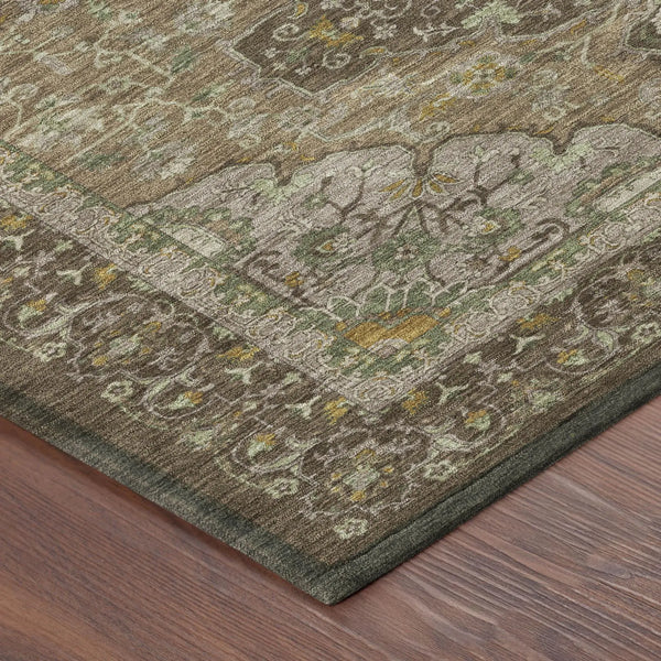 5' X 8' Chocolate And Brown Oriental Washable Indoor Outdoor Area Rug Homeroots Outdoor