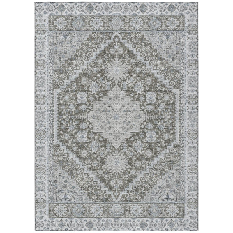 5' X 8' Chocolate And Brown Oriental Washable Indoor Outdoor Area Rug Homeroots Outdoor