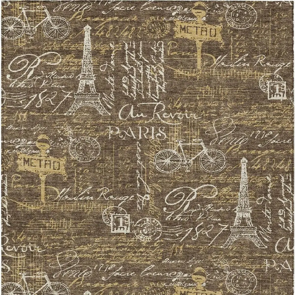 5' X 8' Chocolate And Brown Southwestern Washable Indoor Outdoor Area Rug Homeroots Outdoor