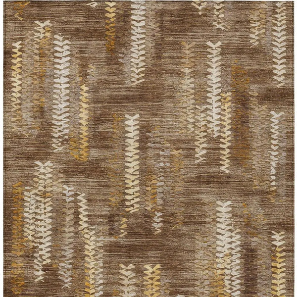 5' X 8' Chocolate And Brown Striped Washable Indoor Outdoor Area Rug Homeroots Outdoor