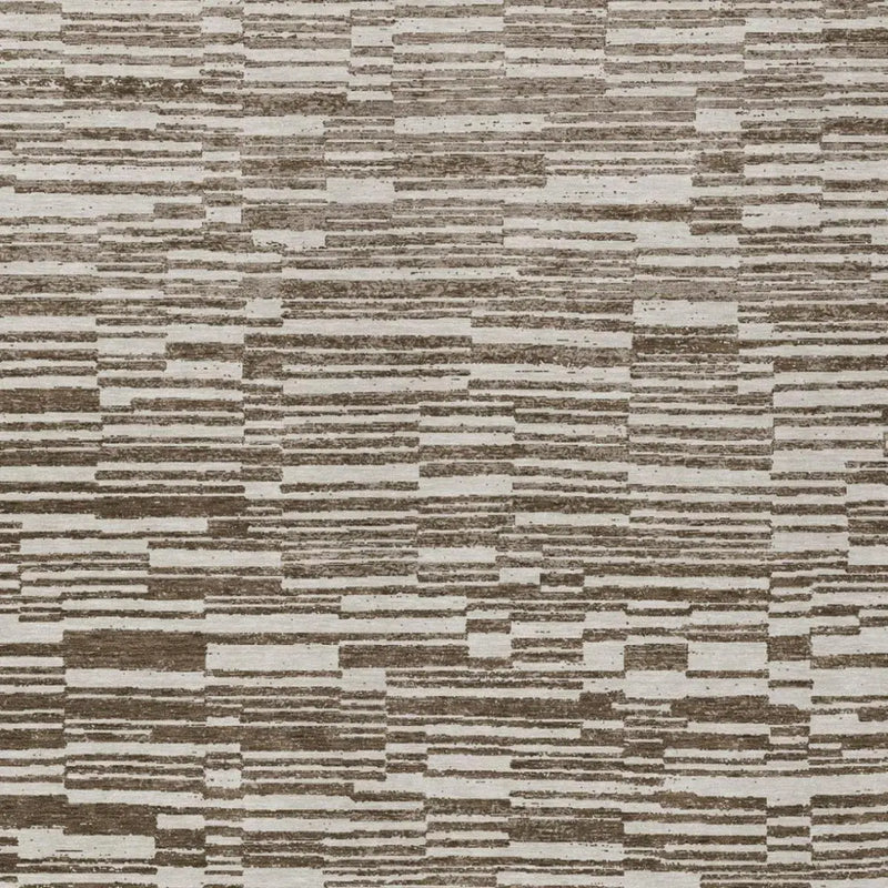 5' X 8' Chocolate And Brown Striped Washable Indoor Outdoor Area Rug Homeroots Outdoor