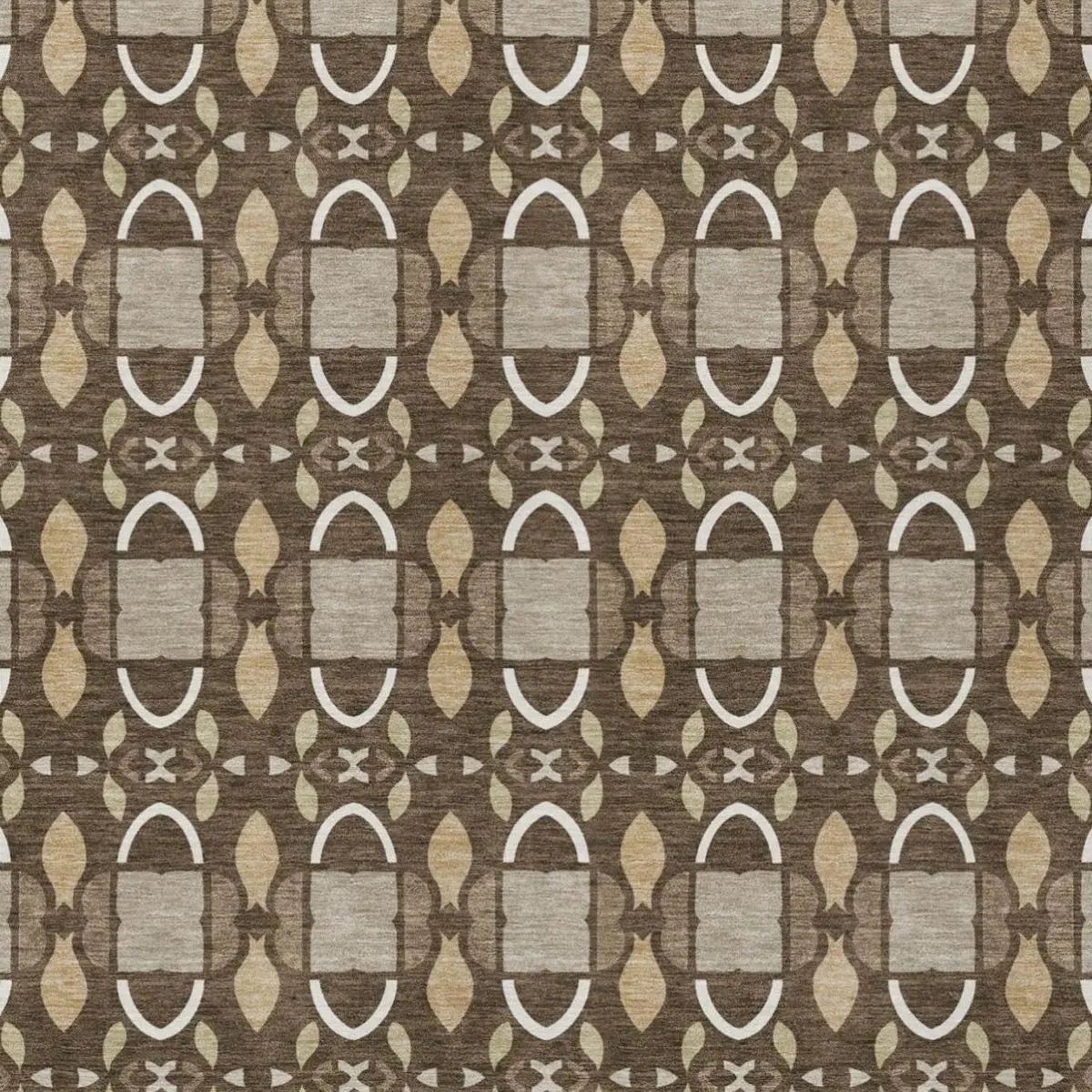 5' X 8' Chocolate And Brown Striped Washable Indoor Outdoor Area Rug Homeroots Outdoor