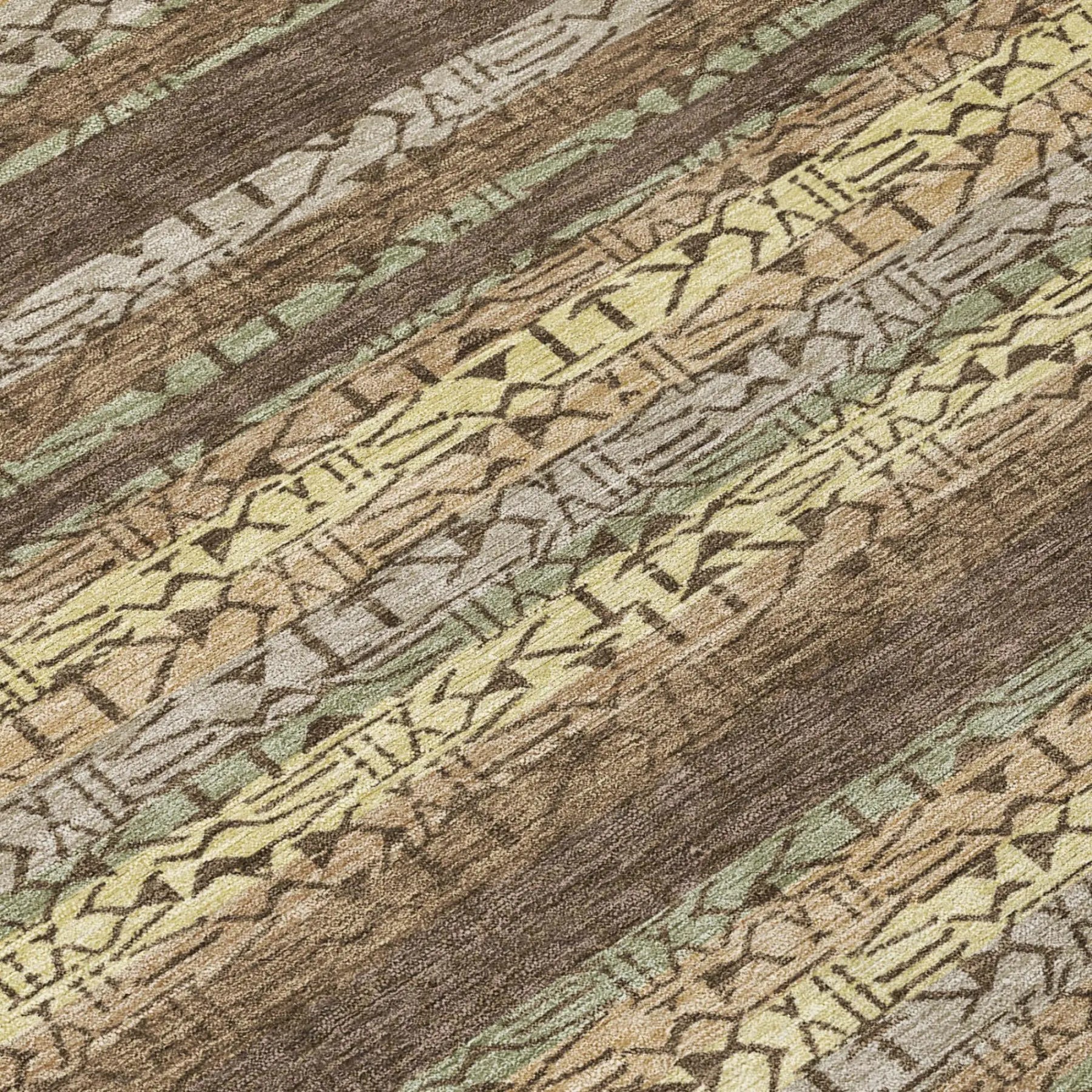 5' X 8' Chocolate And Brown Striped Washable Indoor Outdoor Area Rug Homeroots Outdoor